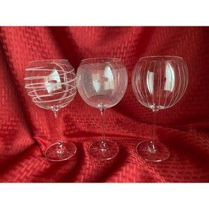 3 Mikasa balloon wine glasses